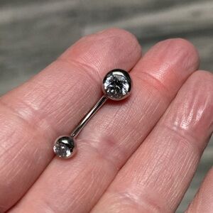 Anatometal Steel CZ Navel Curve